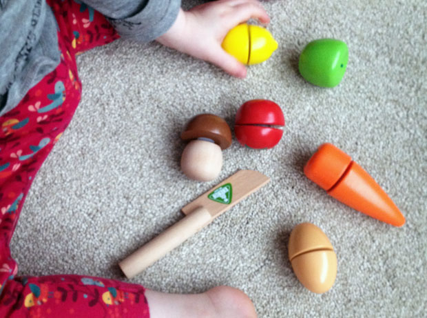 ELC Wooden Cut and Play Food Set Review A Mum Reviews