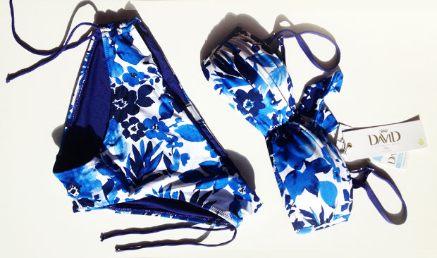 David Lady Club Blue and White Floral Print Bandeau Bikini Review A Mum Reviews