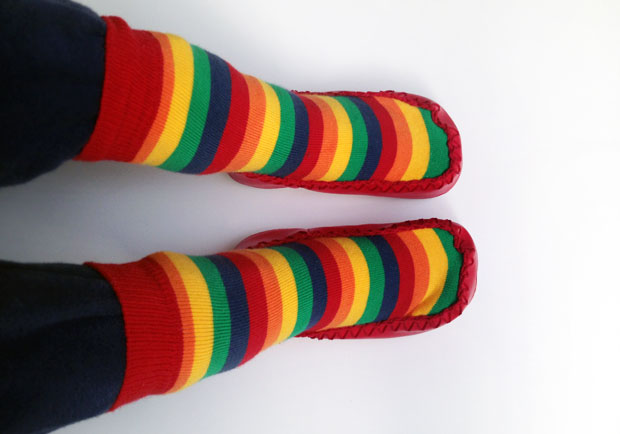 Mocc Ons by Sock Ons Review | Rainbow Stripe Toddler Moccasins A Mum Reviews