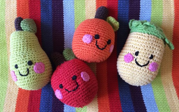 Pebble Friendly Food Crocheted Baby Rattles from BestYears.co.uk A Mum Reviews