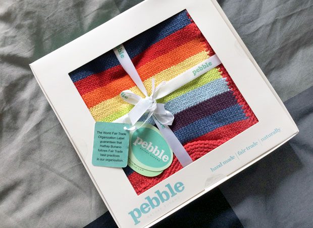 Pebble Rainbow Stripes Knitted Baby Blanket from BestYears.co.uk A Mum Reviews