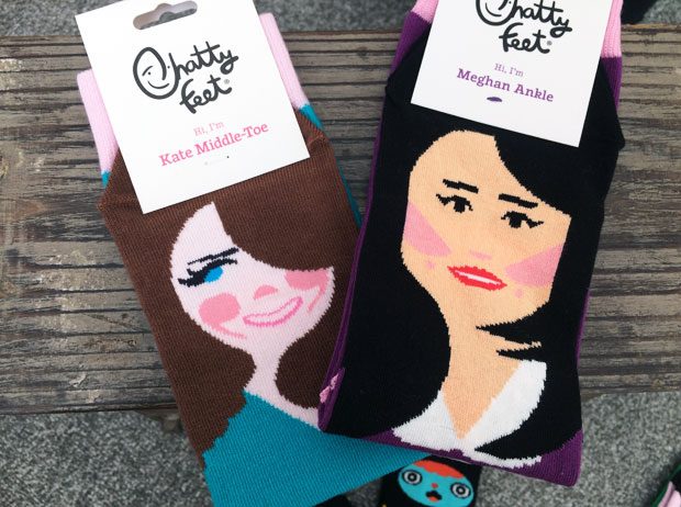 Funny Socks - ChattyFeet - Duchess Kate Middletoe Design