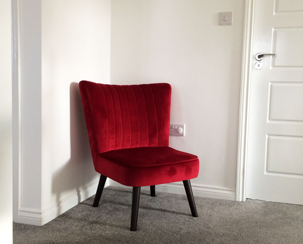 red cocktail chair