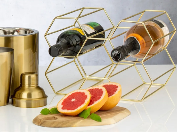 Barware Gold Bottle Rack