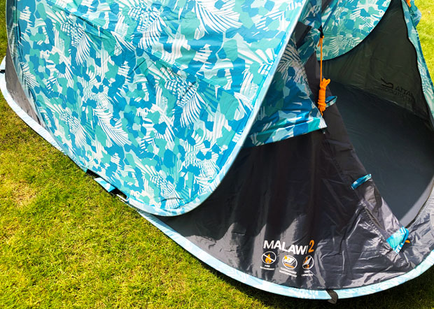 Regatta Malawi 2-Man Waterproof Outdoor Camping Pop Up Print Festival Tent 
