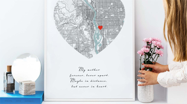 Home Is Where My Mum Is Personalised Map from Positive Prints A Mum Reviews