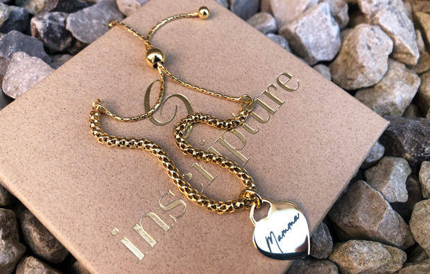 Personalised Gold Popcorn Charm Bracelet from Inscripture A Mum Reviews