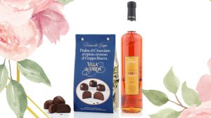 Real Almond Amaretto Liqueur and Dark Chocolate Pralines with Grappa Cream