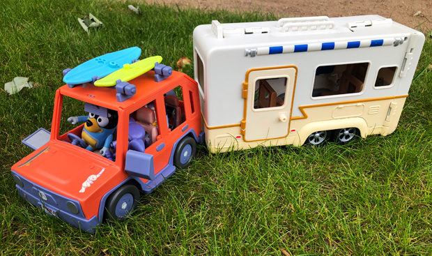 Bluey's Caravan Adventures & Bluey Heeler Cruiser Family Vehicle Playsets