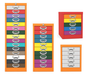 Rainbow office drawers