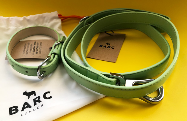 Vegan Leather Green Dog Collar & Lead Set from Barc London