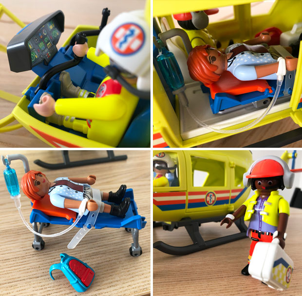 playmobil medical helicopter and ambulance