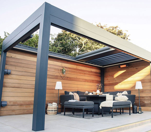 The Ultimate Guide to Aluminium Pergolas with a Louvered Roof - Image provided by Woodlark Garden Luxury with permission to use