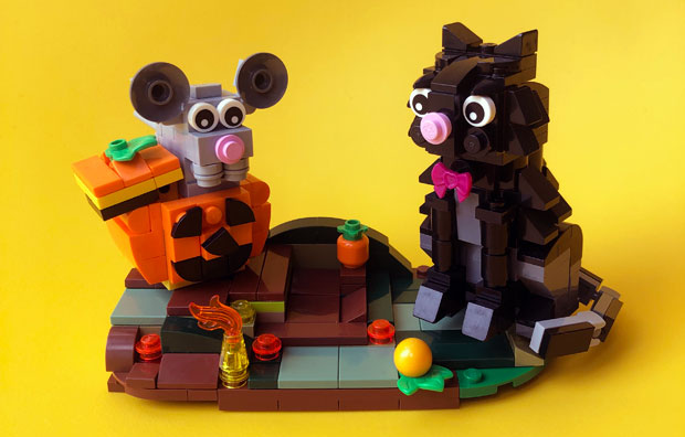 Use LEGO Resources for More LEGO Build Project Ideas Cat and Mouse Halloween Build