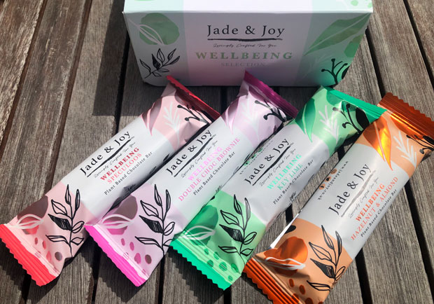 vegan collagen wellbeing protein bars from jade & joy