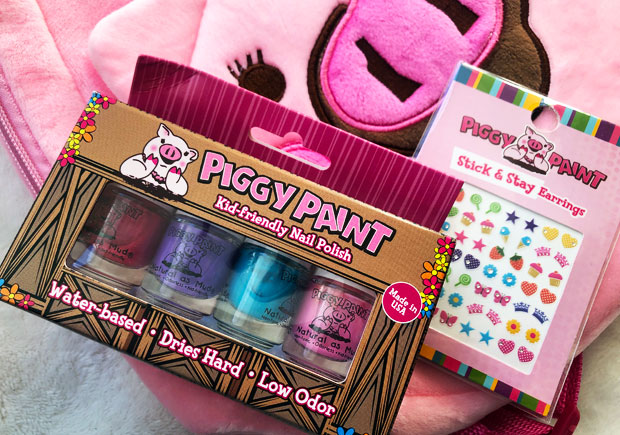 Piggy Paint Kid Friendly Nail Polish Gift Set + Stick and Stay Earrings